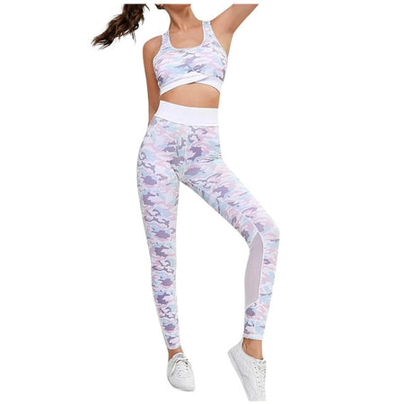 2PCS Camouflage Camo Yoga Set