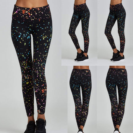 Women's Color Print Point Leggings