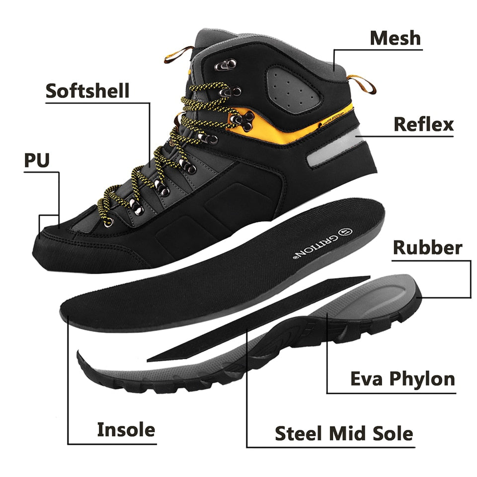 GRITION Men Waterproof Hiking Shoes