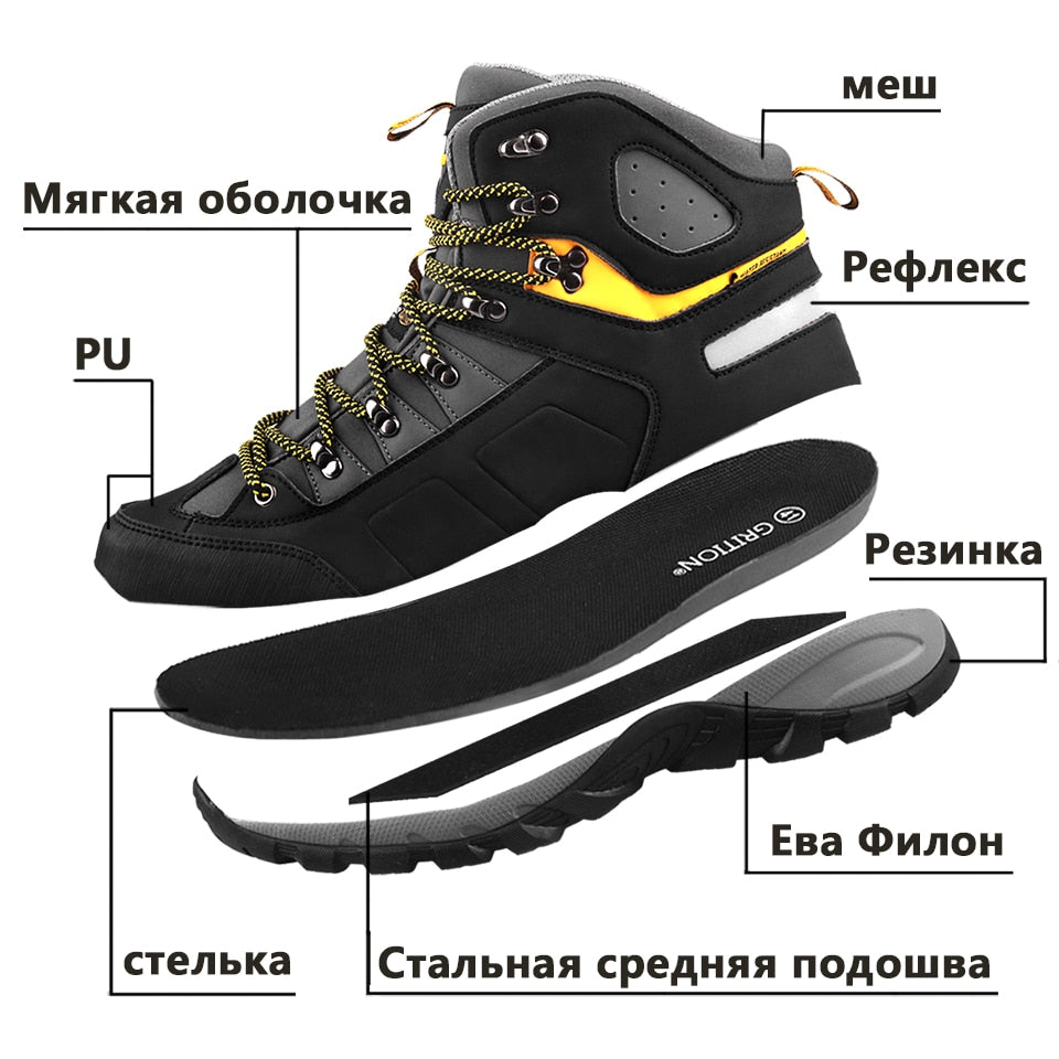 GRITION Men Waterproof Hiking Shoes