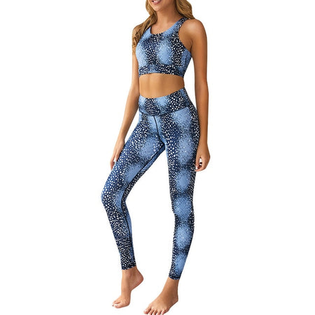 2 Piece Set Blue Yoga Set