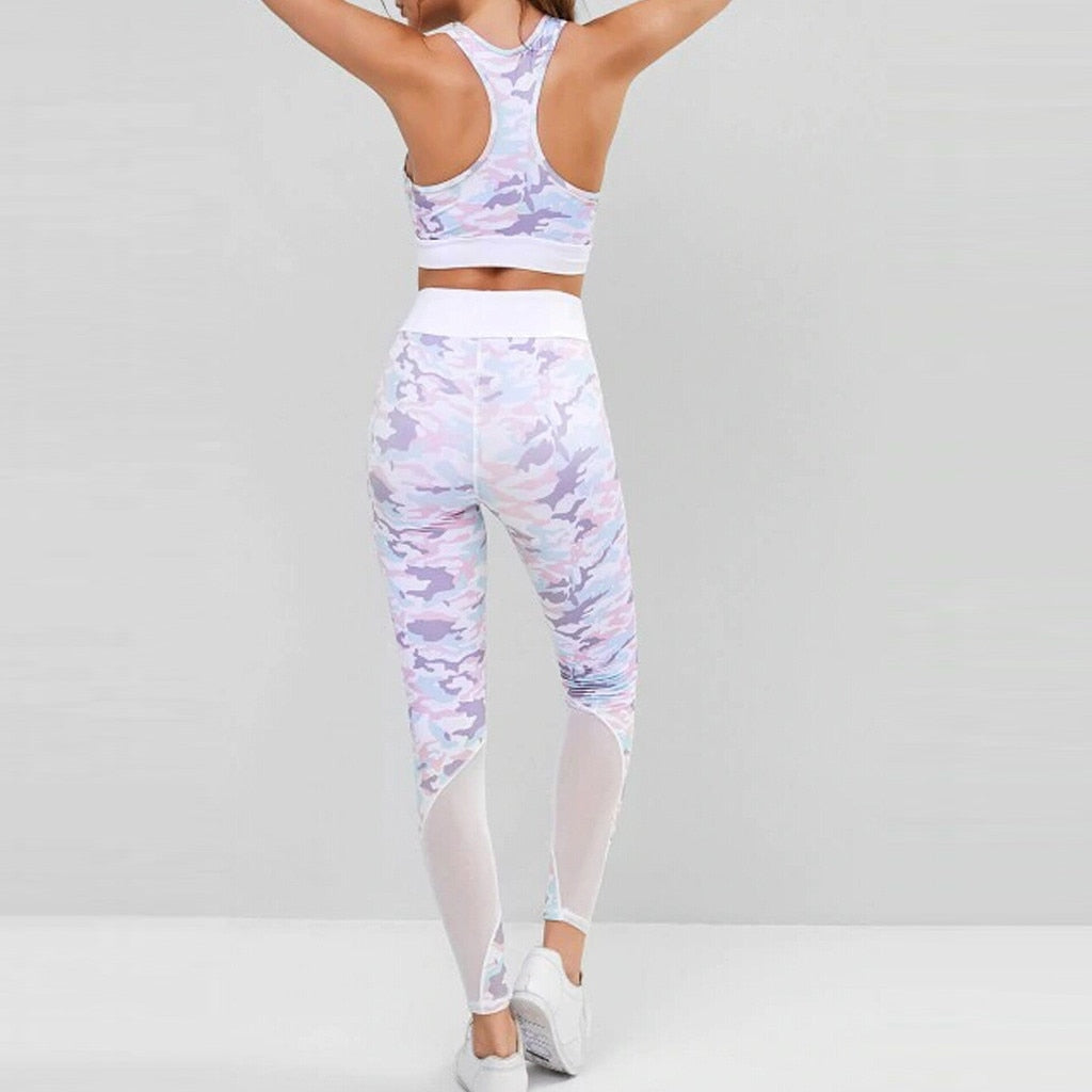 2PCS Camouflage Camo Yoga Set
