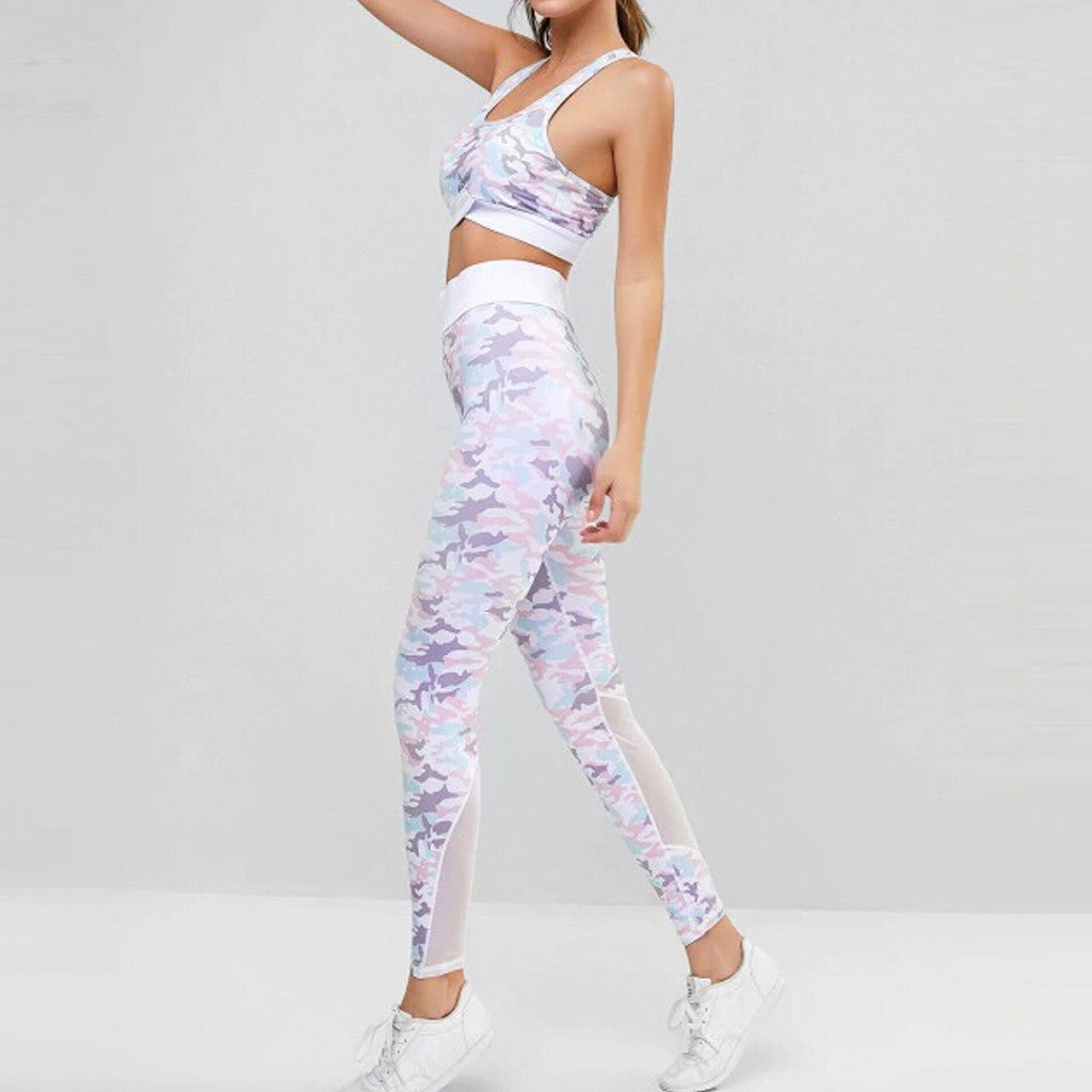2PCS Camouflage Camo Yoga Set