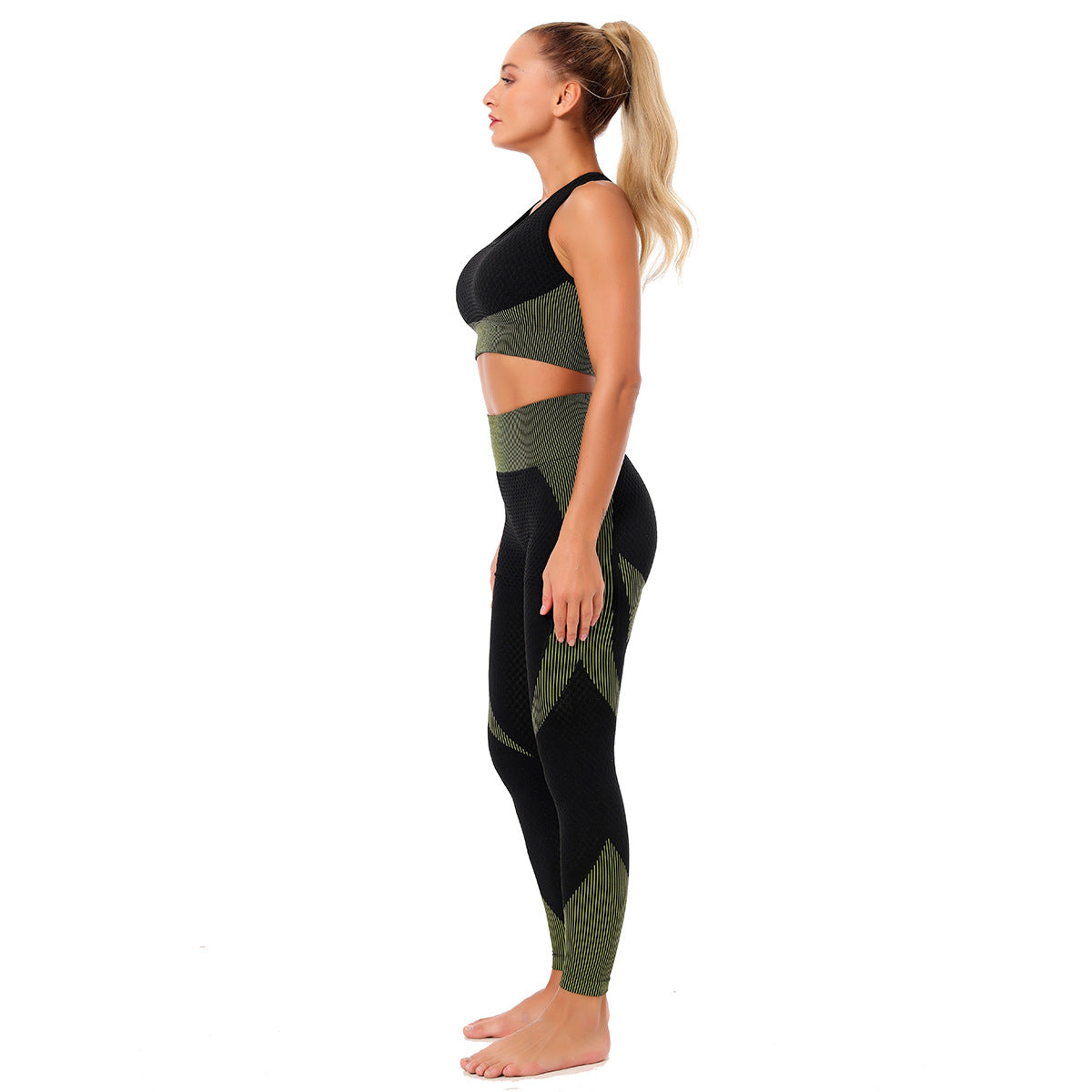 Women Long Sleeve Yoga Set Patchwork