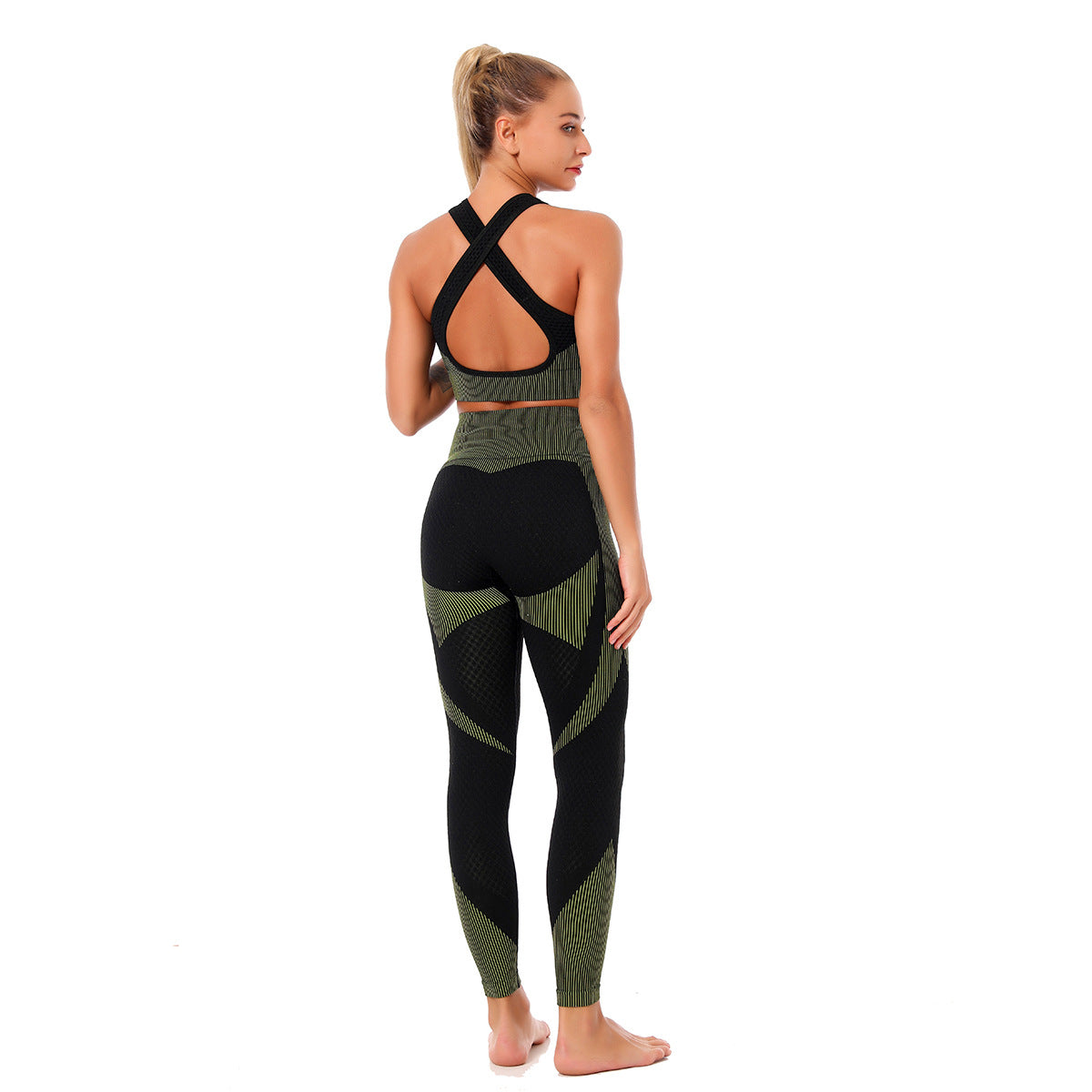 Women Long Sleeve Yoga Set Patchwork