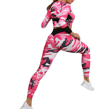 Ladies Camouflage Printed Yoga Suit