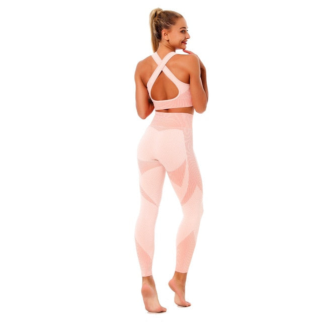 Women Long Sleeve Yoga Set Patchwork